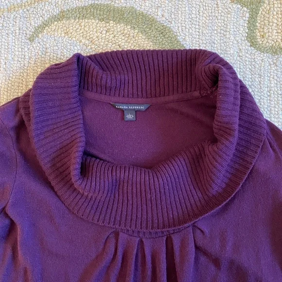 Banana Republic I Purple Cowl Neck Sweater Dress I Holiday 2008 - Picture 10 of 16